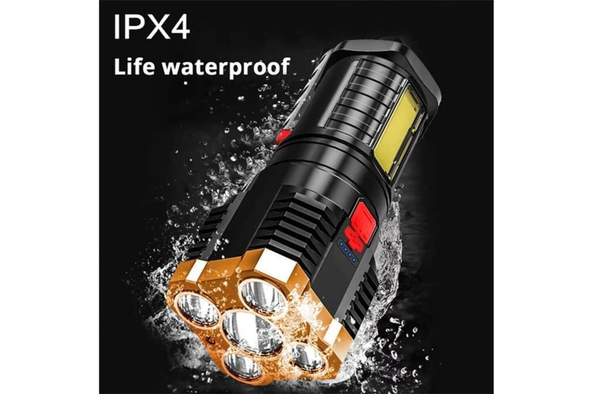 Leona Co Super Bright Torch LED 1200000 High Lumens Flashlight Gold