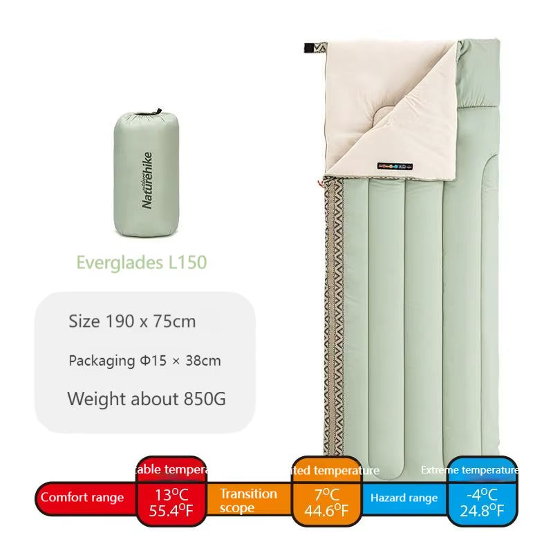 Cotton Sleeping Bag Outdoor Camping Single Autumn and Winter Warm and Thick Splicable Breathable Sleeping Bag