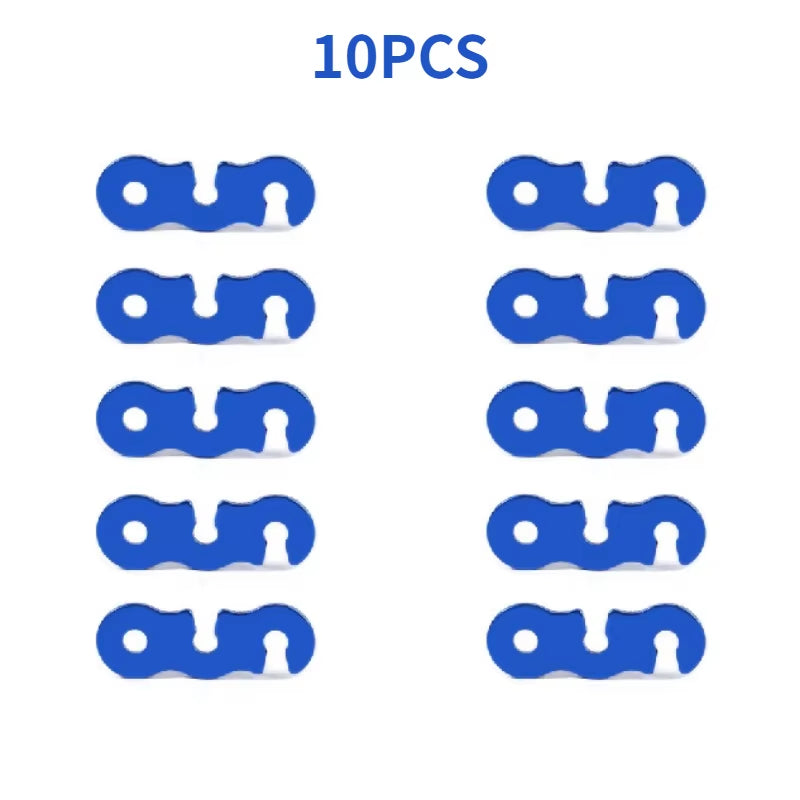 10Pcs Adjustable Camping Tent Cord Rope Buckle S Type Tensioners Fastener Kit Outdoor Camping Tents Securing Accessories