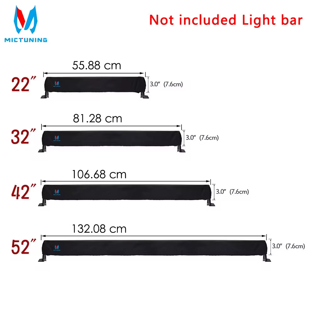 22" 32'' 42'' 52'' Auto Universal Fitment Nylon Cover Straight Curved LED Light Bar Premium Protective Gear Sleeve Bag