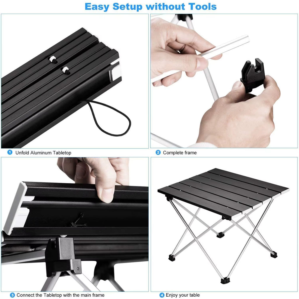 Ultralight Portable Folding Camping Table Foldable Outdoor Dinner Desk High Strength Aluminum Alloy for Garden Party Picnic BBQ