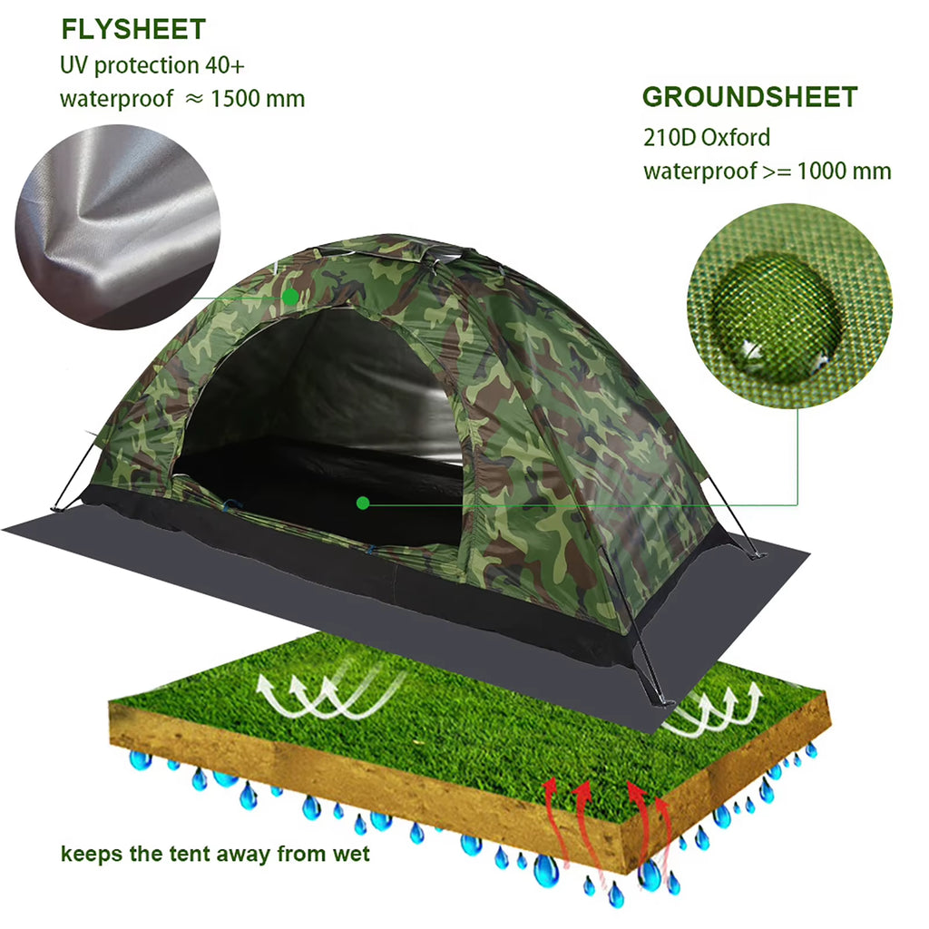 Camouflage Tent One Person Tent Outdoor Camouflage UV Waterproof One Person Tent for Camping Hiking Tent Outdoor Tent