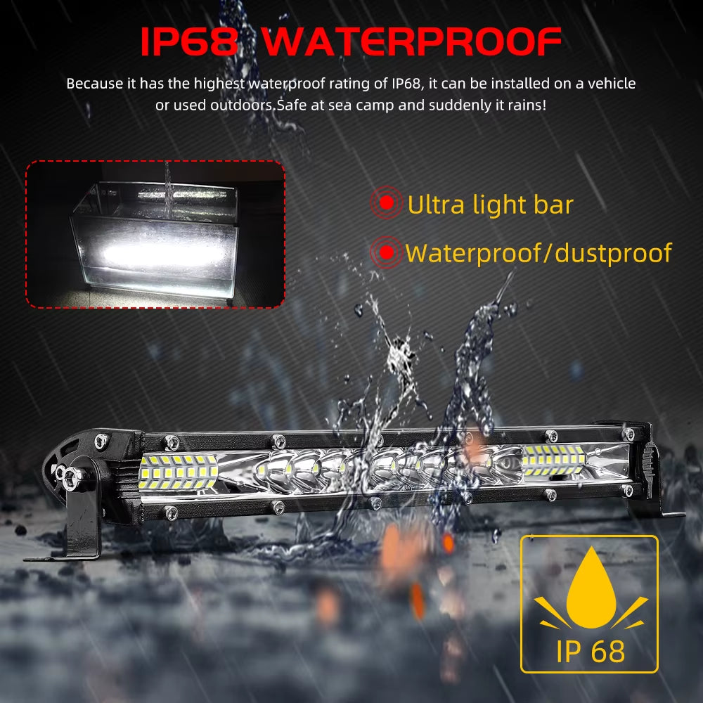 10D 10 20 30 Inch 52W 104W 156W LED Work Light Bar Combo 4X4 Offroad LED Light Bar for Tractor Boat 4WD 4X4 Trucks ATV