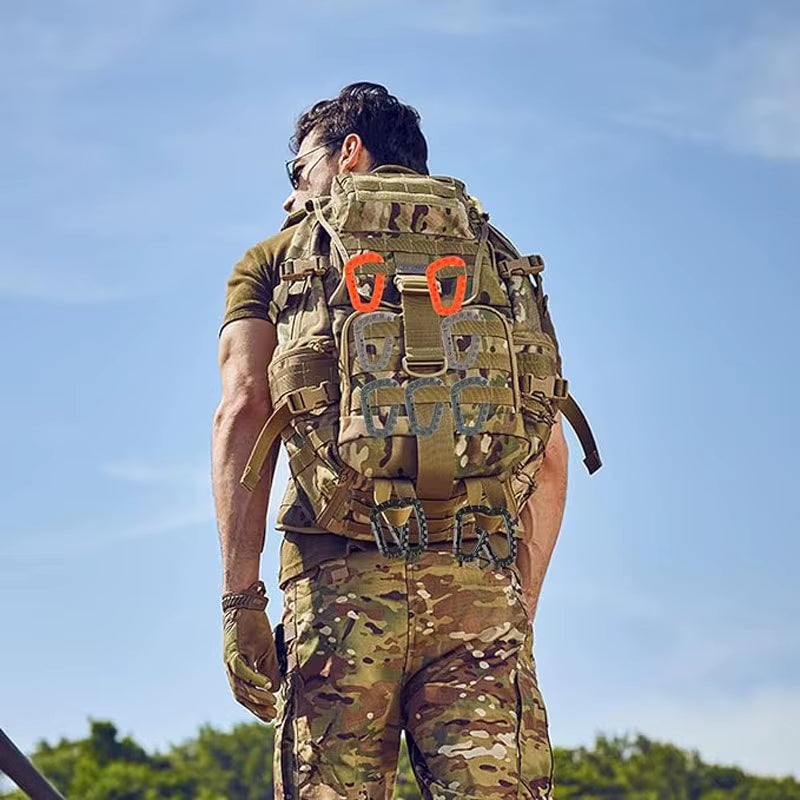 5Pcs Plastic Tactical Carabiner Hard Clip D-Shape Ring Spring Snap Gear Durable MOLLE Webbing Attachment Camping Outdoor Travel