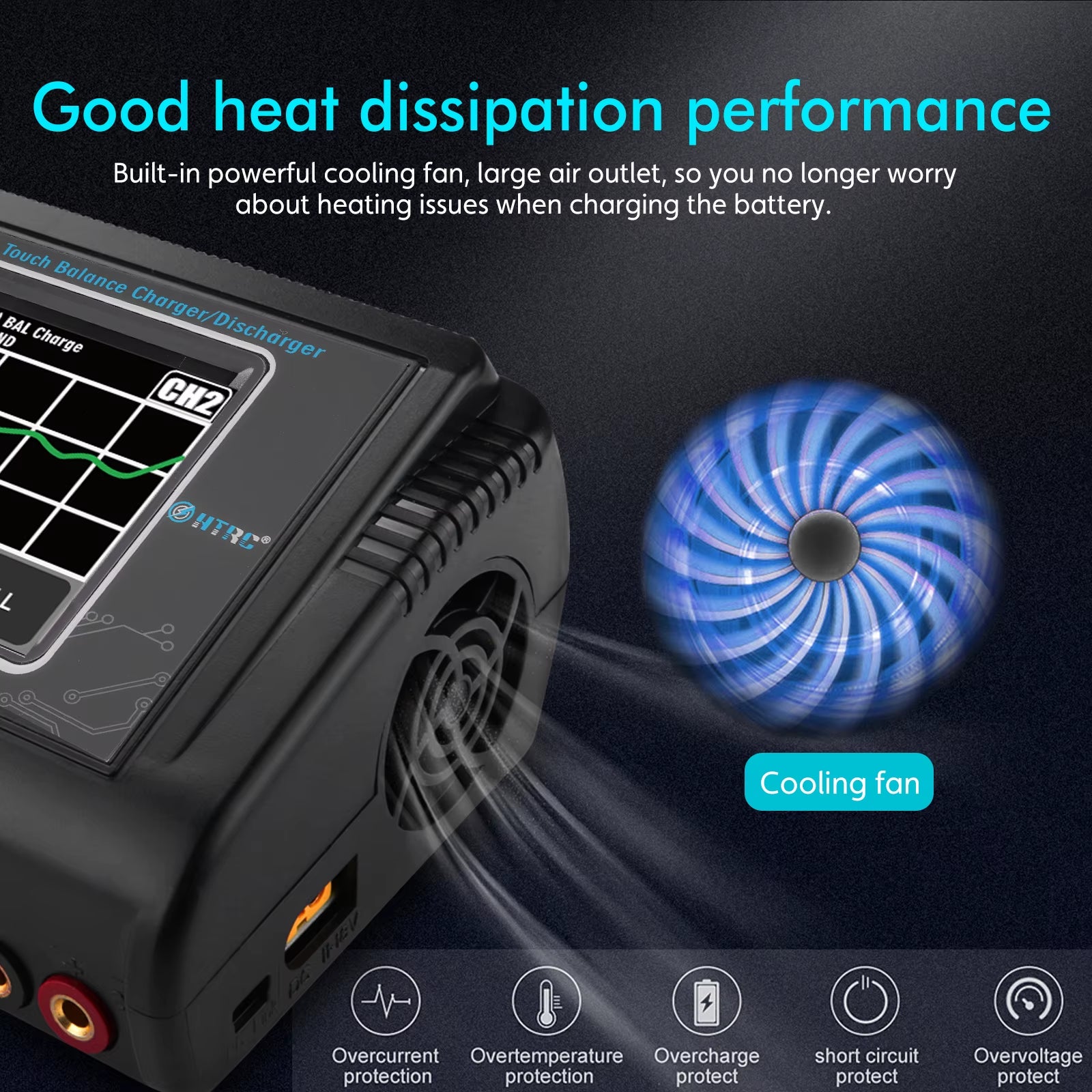 T240 High Power Battery Charger AC150W DC 240W 10A Dual Channel Touch Screen Lipo Balance Chargers Discharger for RC Models