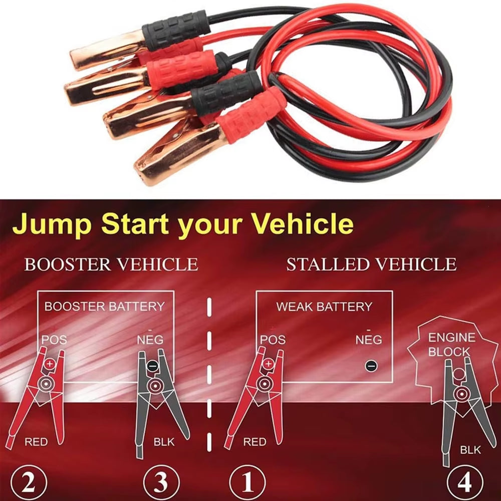 Power Start Jumper Cables Battery Jump Cables Car Emergency Power Safe Start Cable for Automotive Heavy Duty Booster Cables Kits