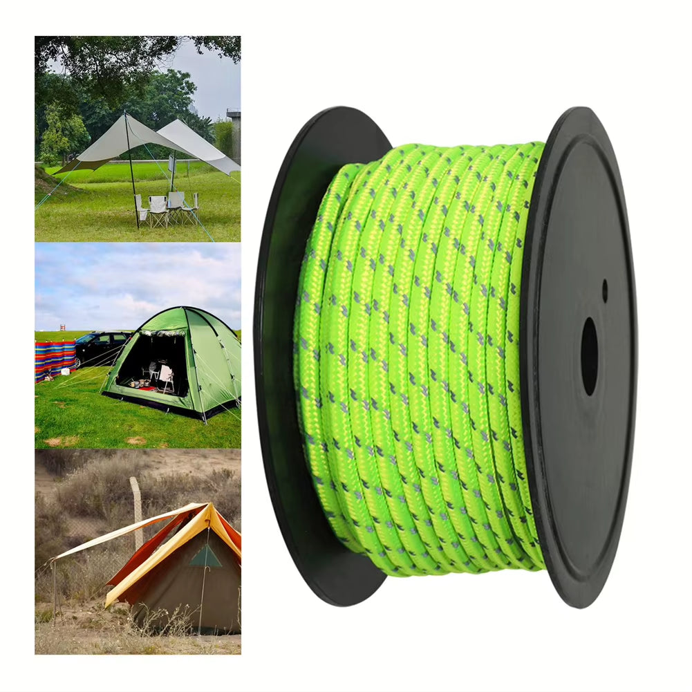 Reflective Paracord 30M Cord Strands 6Mm Tent Rope Camping Survival Accesorios Warning Parachute Line Hiking Canopy Lanyard