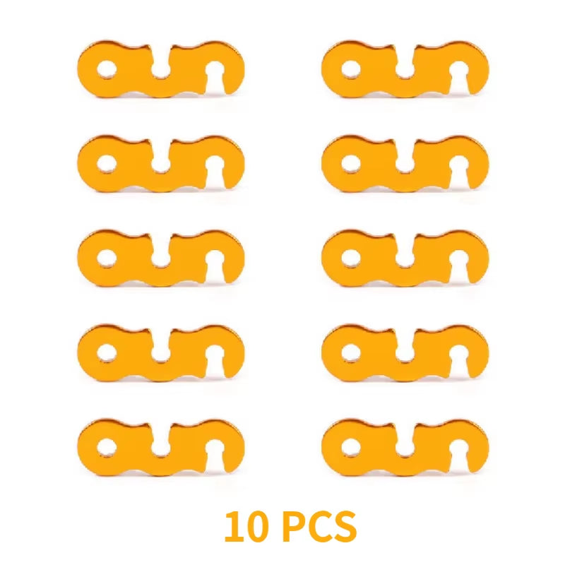 10Pcs Adjustable Camping Tent Cord Rope Buckle S Type Tensioners Fastener Kit Outdoor Camping Tents Securing Accessories