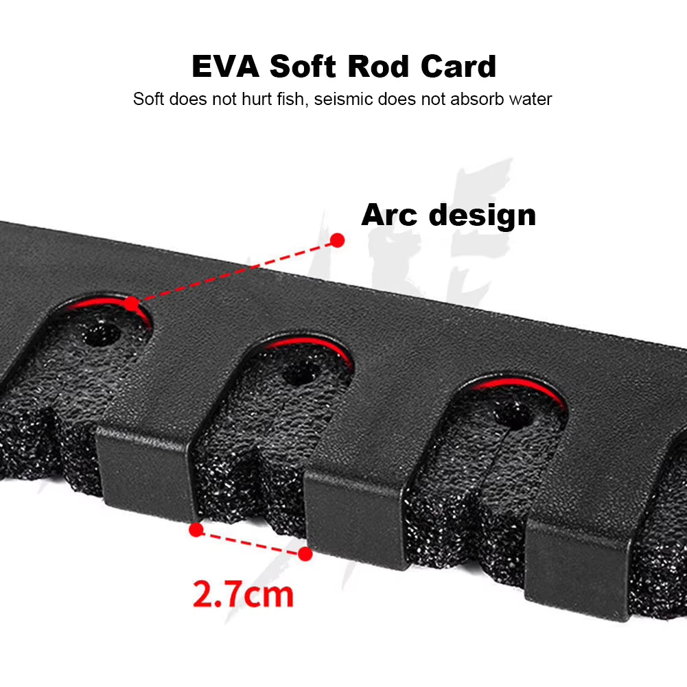 Wall Mount Fishing Rod Rack Vertical Fishing Pole Holders Store 6 Rods Fishing Pole Rack for Garage Wall