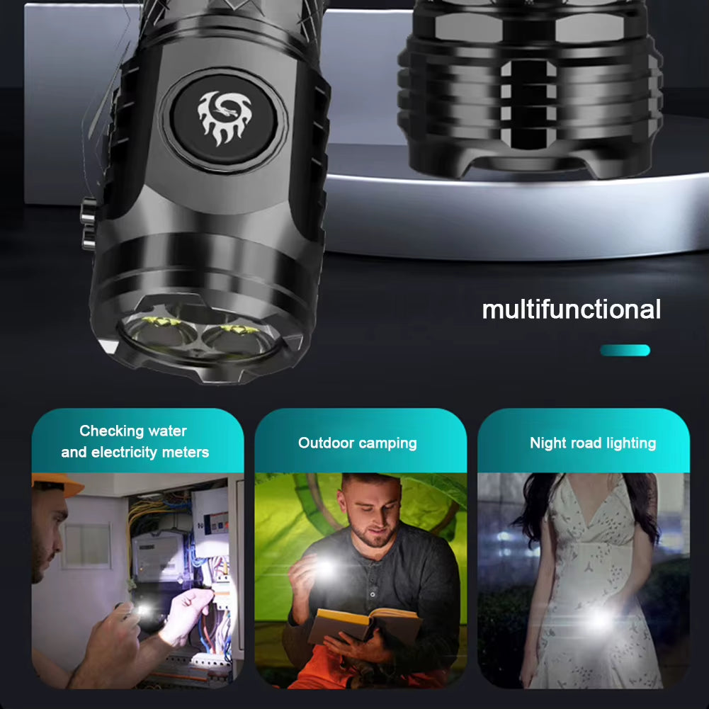 High Power LED Flashlight Torch 20W Powerful Tactical Hunting Light USB Rechargeable Ultra Powerful LED Flashlight 18350 Battery