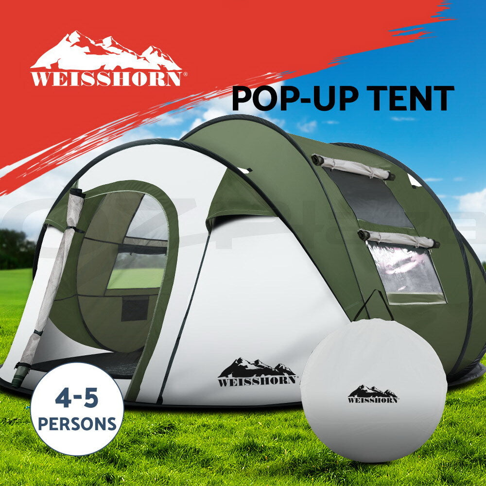Weisshorn Instant up Camping Tent 4-5 Person Pop up Tents Family Hiking Dome