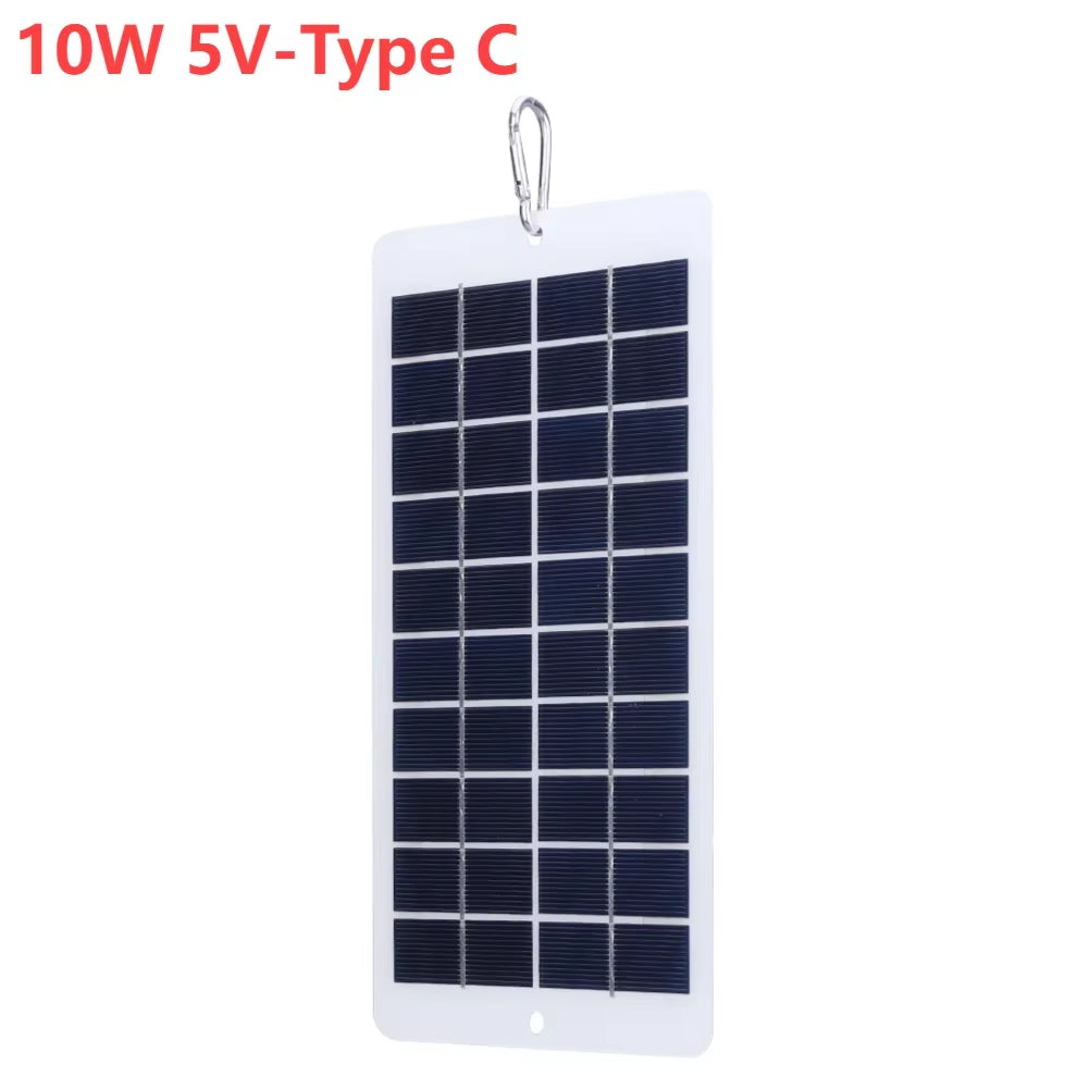 10W/2W Portable Solar Panel 5V Type C/USB Battery Charger Power Emergency Panel Mobilephone Power Bank for Camping Hiking Travel