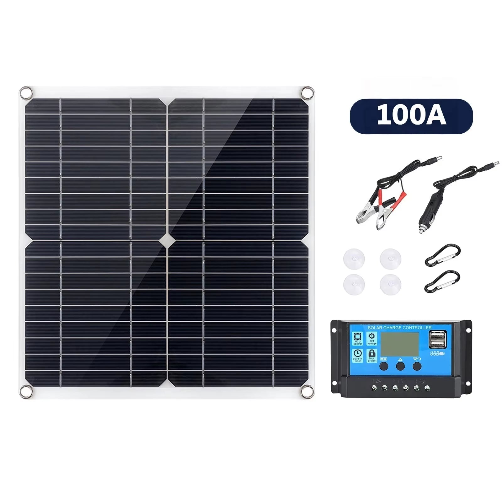 300W Portable Solar Flexible Panel Kit Single Crystal Silicon Solar Panel with 100A Controller, Suitable for Camping/Outdoor