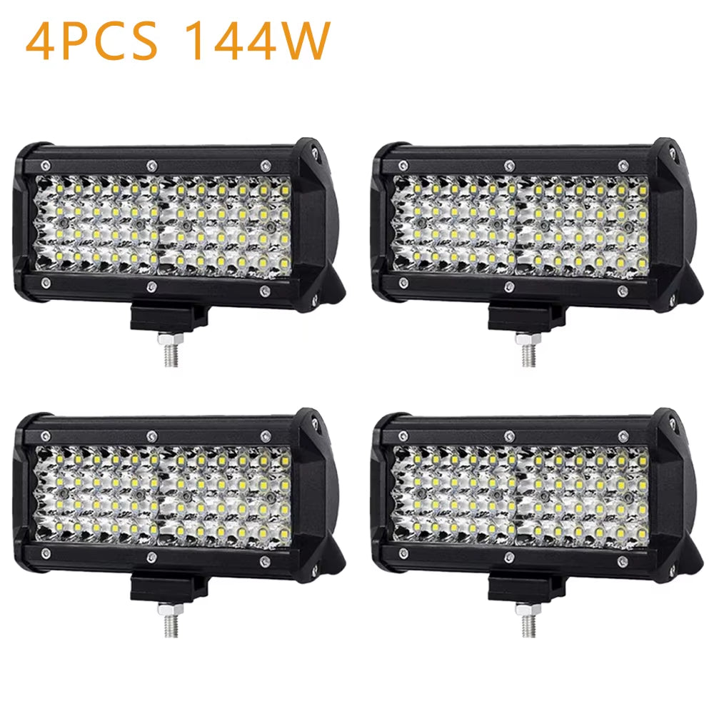 Car LED Light Bar Offroad 4X4 Spotlights Fog Lamp 12V 24V Diode Headlight Truck Farm Tractor Boat SUV ATV Light Bar/Work Light