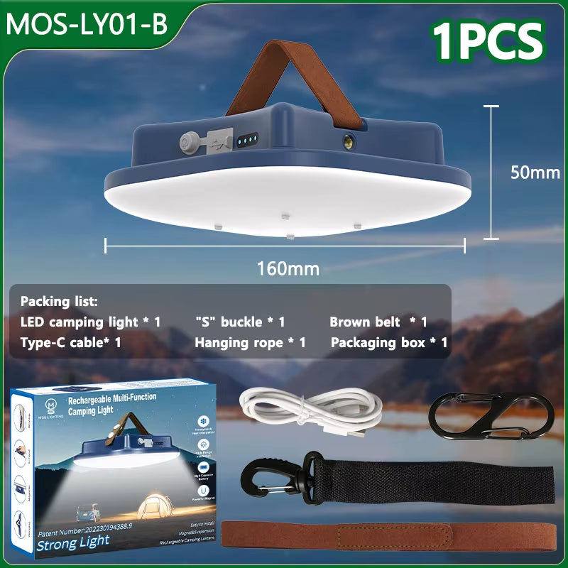 MOSLIGHTING Rechargeable LED Camping Strong Light Magnet Zoom Portable Torch Tent Light Working Maintenance Lighting 80W LED