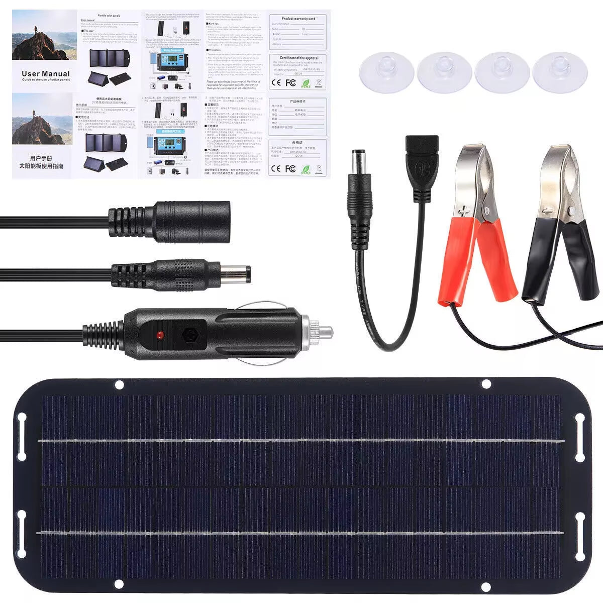 Solar Cells Panel 30W Solar Battery Trickle Charger 12V Olt Power Solar Panel Solar Battery Charger Car Van Boat Maintainer Kit