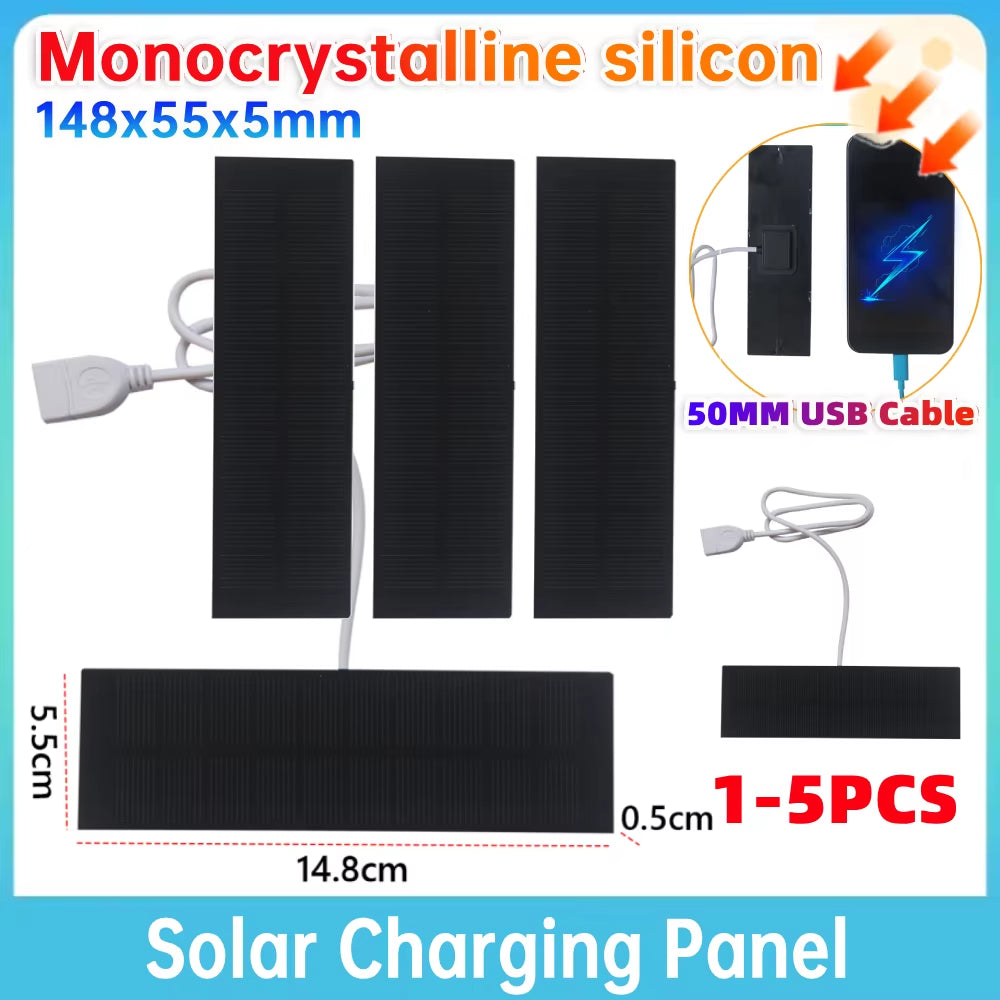 1-5PCS Mini Solar Panel Power Battery Cell Charger Outdoor DIY Power Solar System Board round Lamp Panel Charging