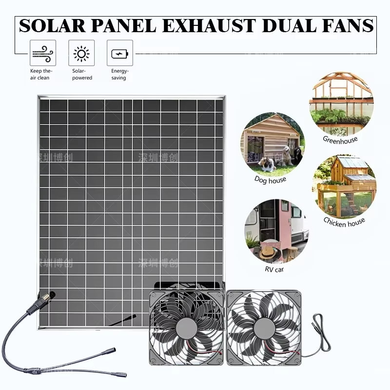 500W High-Power Solar Fan – Portable Cooling with Rechargeable Battery for Camping & Outdoor Adventures