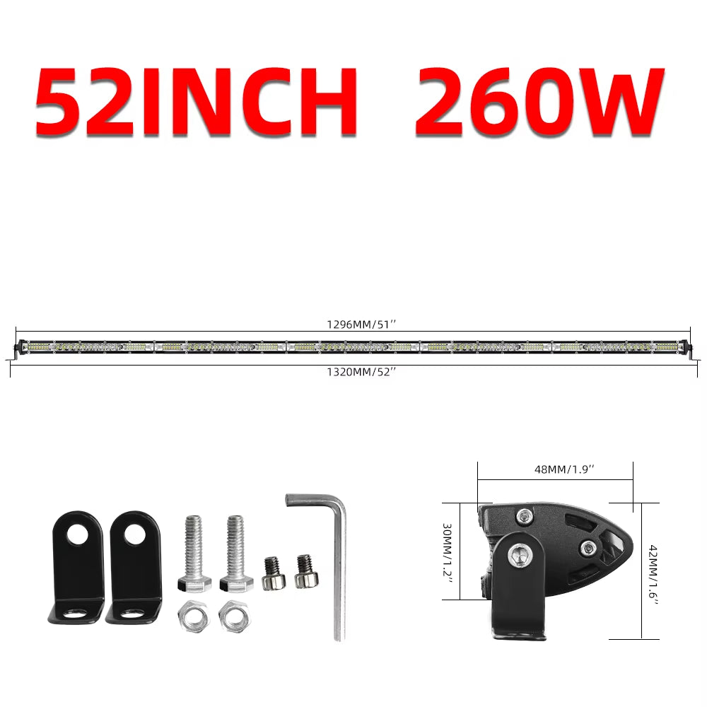 10D 10 20 30 Inch 52W 104W 156W LED Work Light Bar Combo 4X4 Offroad LED Light Bar for Tractor Boat 4WD 4X4 Trucks ATV