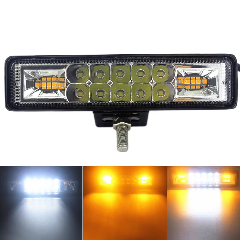 48W Strobe Flash LED Light Bar White Amber Blue Red for Offroad 4X4 ATV SUV Motorcycle Truck Trailer Car Accessories 12V