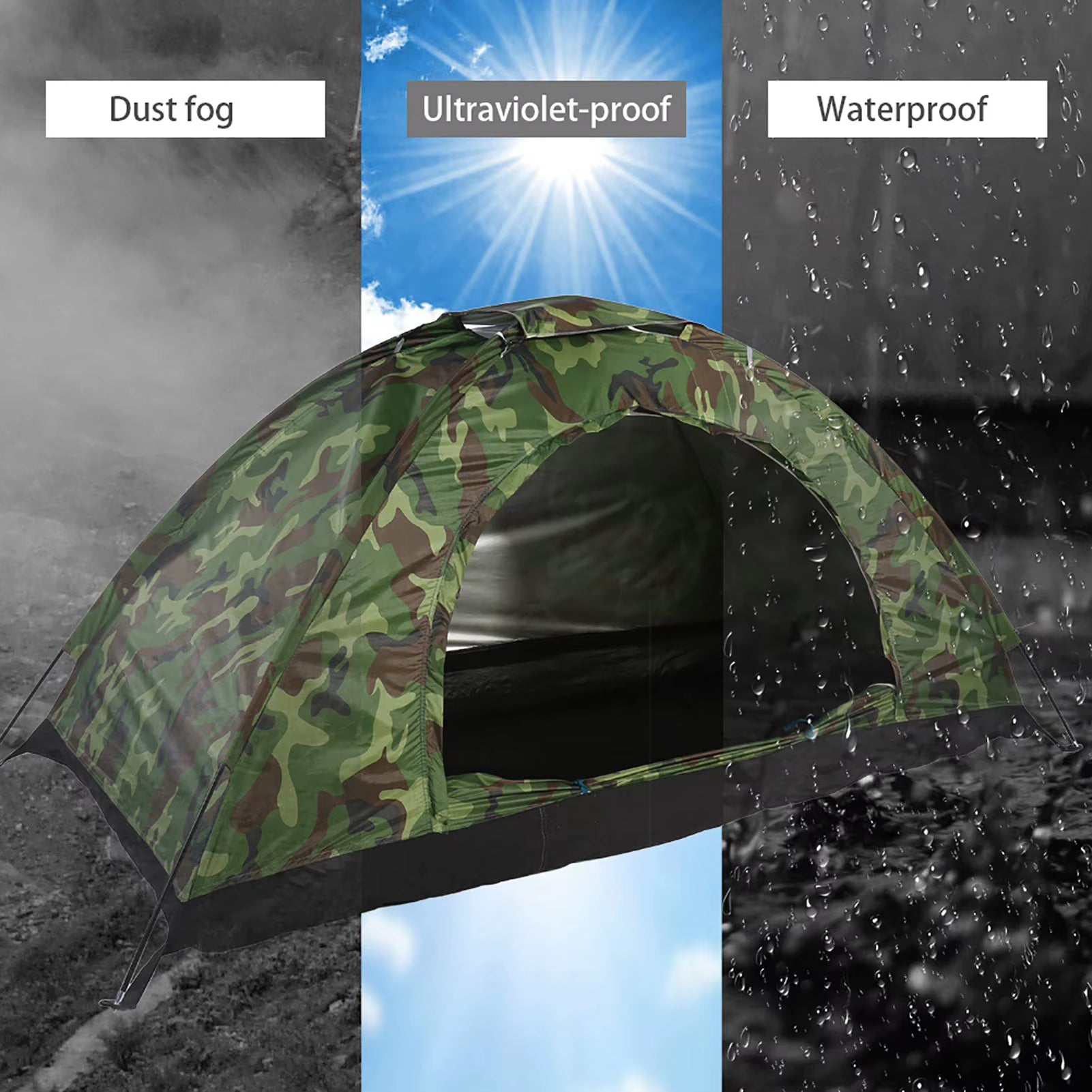 Camouflage Tent One Person Tent Outdoor Camouflage UV Waterproof One Person Tent for Camping Hiking Tent Outdoor Tent