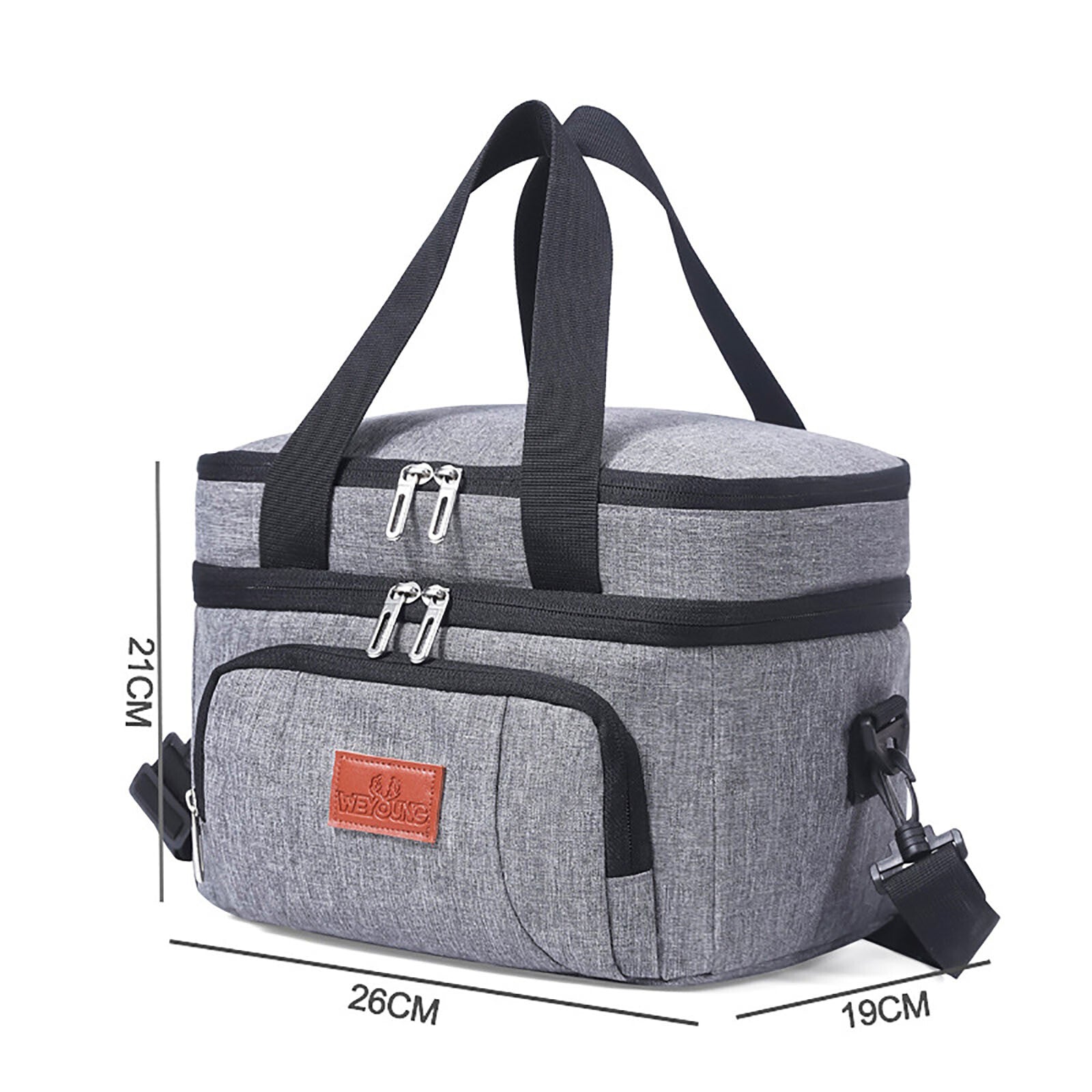Outdoor Portable Lunch Bag Thermal Insulated Food Container Cooler Bag26X19X21Cm