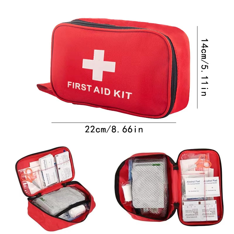 200Pcs First Aid Kit Bag All Purpose Emergency Survival Home Car Office College Dorm Room Travel Camping Outdoor Essential Medic