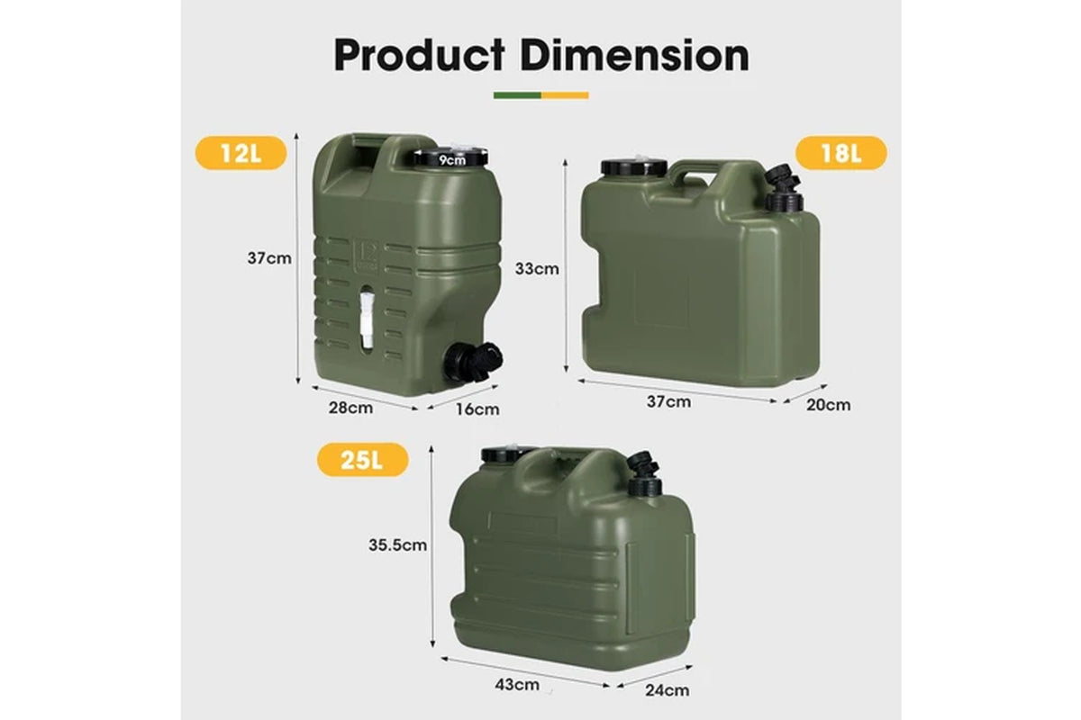 12L/18L/25L Water Container Jerry Can Bucket Camping Outdoor Storage Barrel