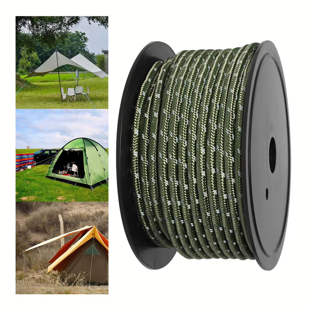 Reflective Paracord 30M Cord Strands 6Mm Tent Rope Camping Survival Accesorios Warning Parachute Line Hiking Canopy Lanyard