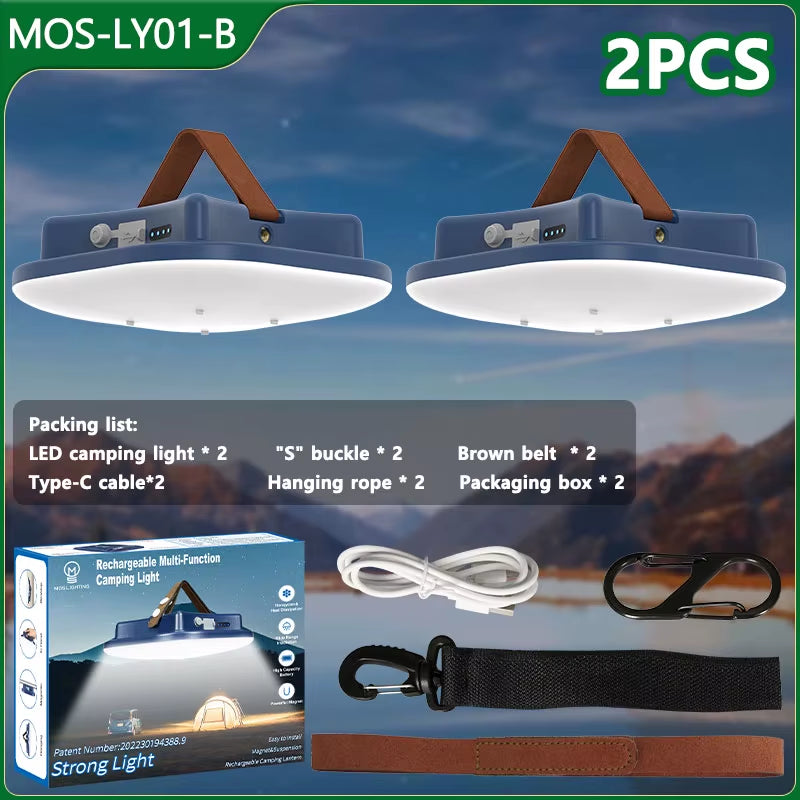 MOSLIGHTING Rechargeable LED Camping Strong Light Magnet Zoom Portable Torch Tent Light Working Maintenance Lighting 80W LED