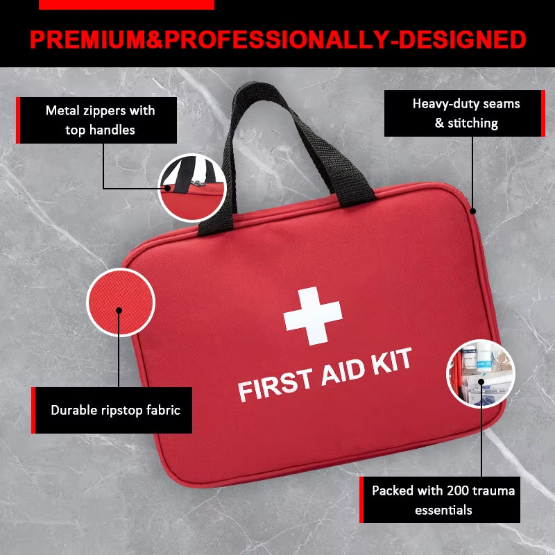 260PCS Multi Purpose First Aid Kit Home Car Office College Dormitory Travel Camping Outdoor Essential Medical Kit