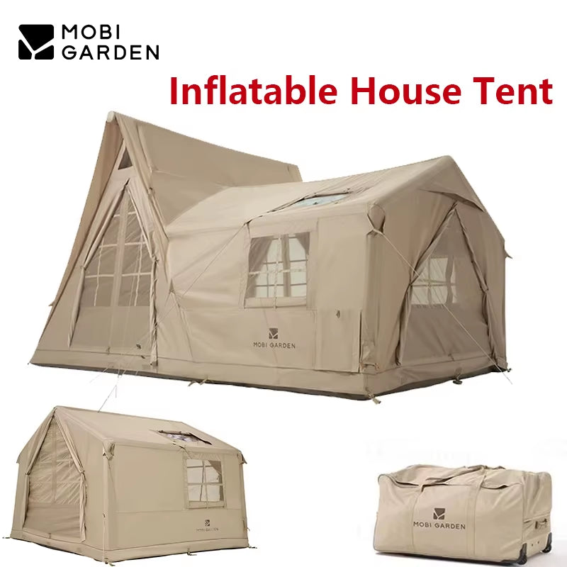 Air Inflatable Tent Portable Camping Outdoor Villa Large Space Family Park House Winter Hut Cabin Tent 12.6㎡