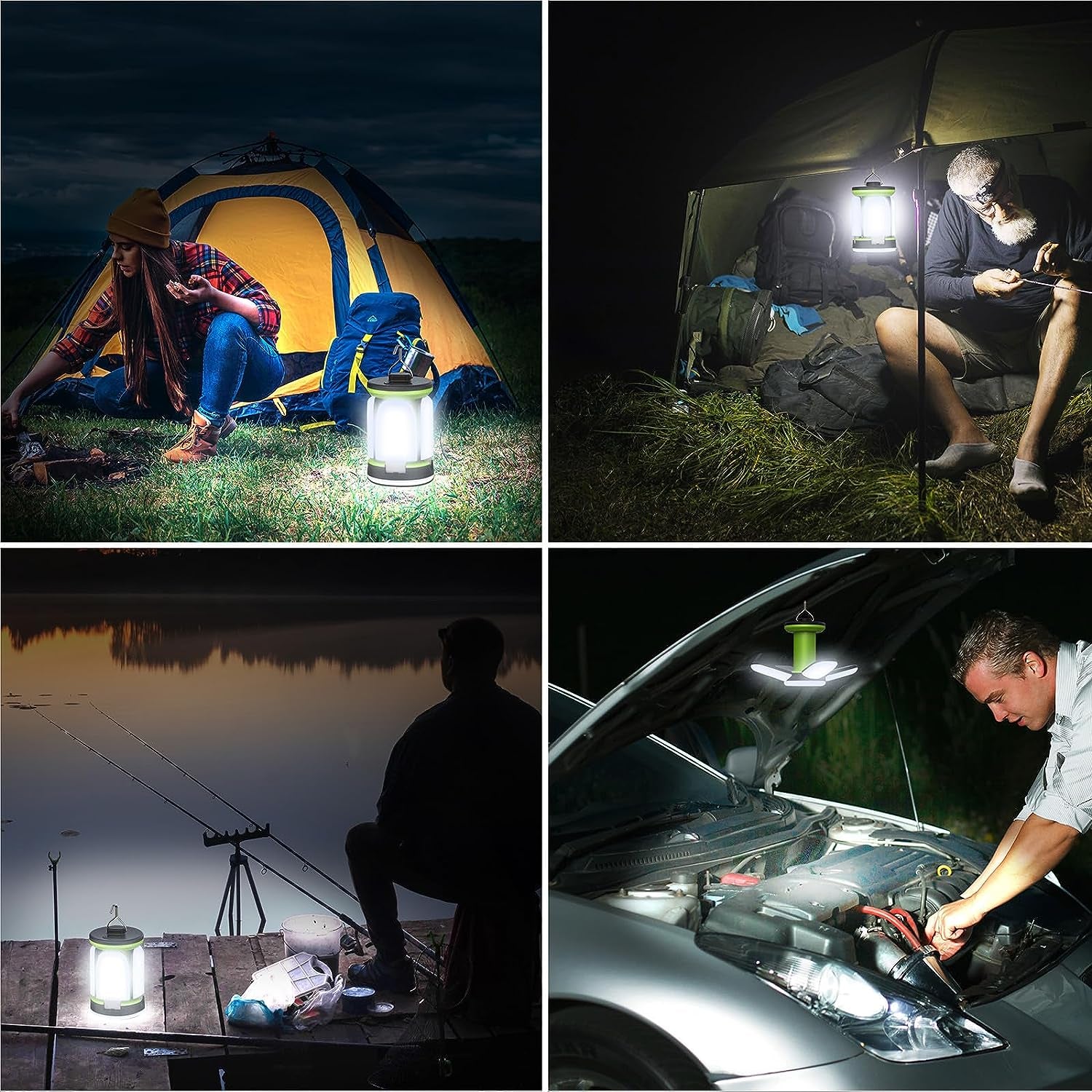 Camping Lantern Rechargeable, Super Bright LED Camping Lights Lamp with 7 Light
