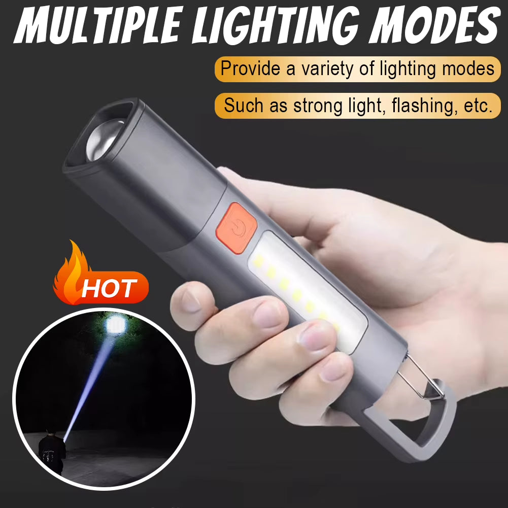 2-10PCS Super Bright Flashlight USB Charging Mini Portable LED Torch 800Mah Camping Powerful Flashlight 300LM for Outdoor Hiking
