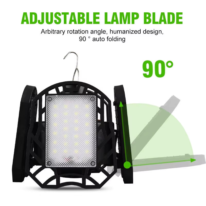 104 LED Solar Camping Light 4 Leaf Foldable Garage Light Rechargeable with Remote Waterproof Outdoor Emergency Tent Light