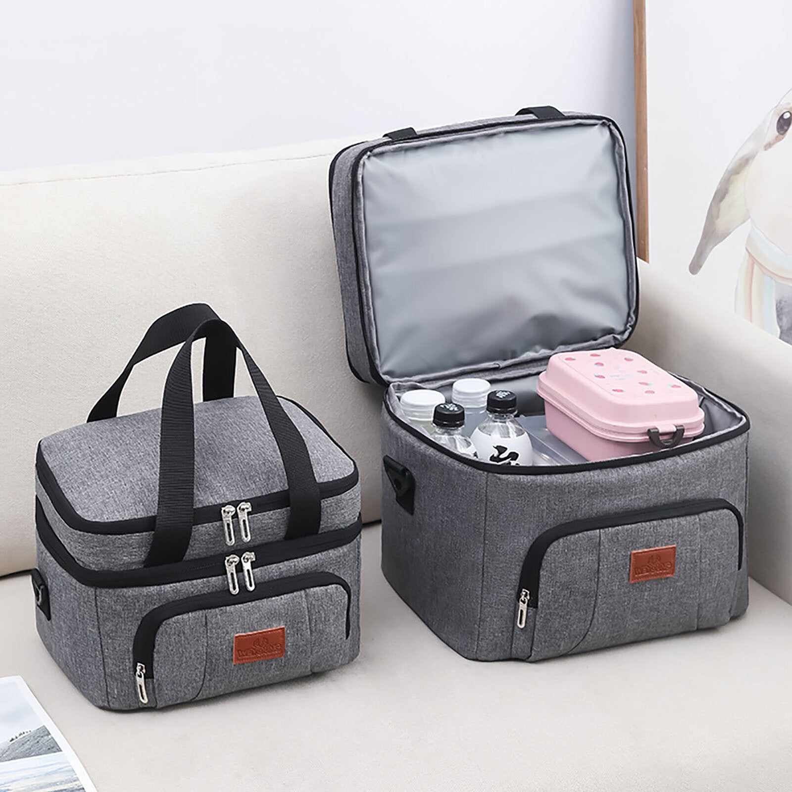 Outdoor Portable Lunch Bag Thermal Insulated Food Container Cooler Bag26X19X21Cm
