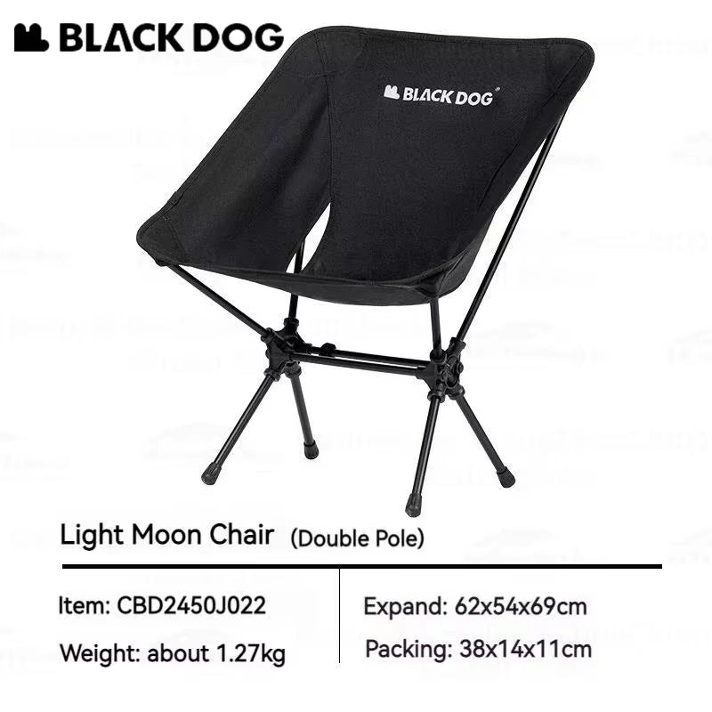 Naturehike BLACKDOG Lightweight Moon Chair Aluminum Alloy Double Single Pole Camping Outdoor Fishing Director Chair Portable