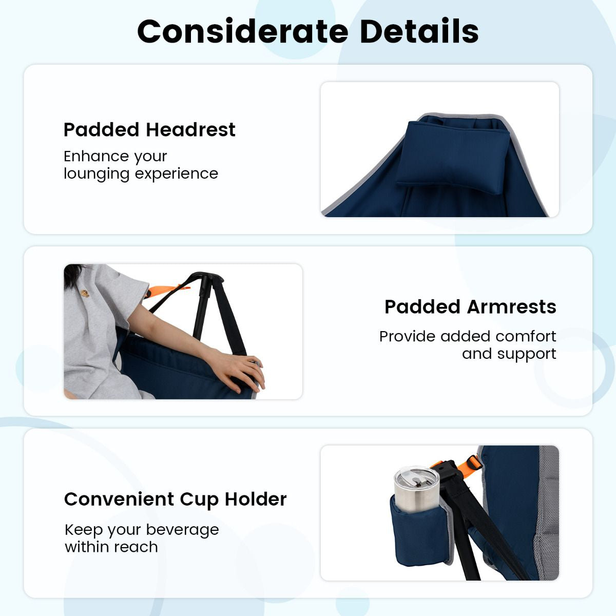 Oversized Hammock Camping Chair Foldable Swing Chair