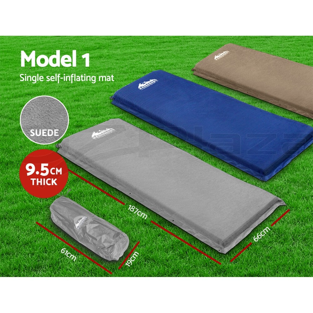 Weisshorn Self Inflating Mattress Camping Sleeping Mat Air Bed Pad Single Double