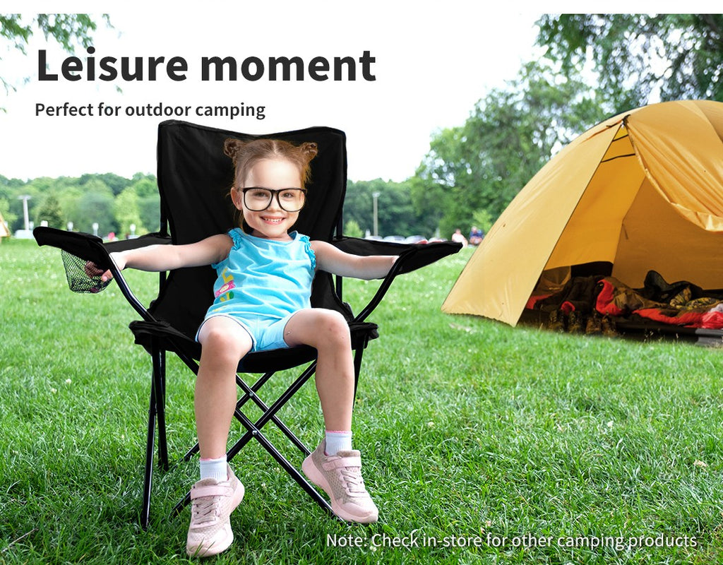 Levede 2Pcs Camping Chairs Folding Arm Foldable Portable Outdoor Fishing Picnic