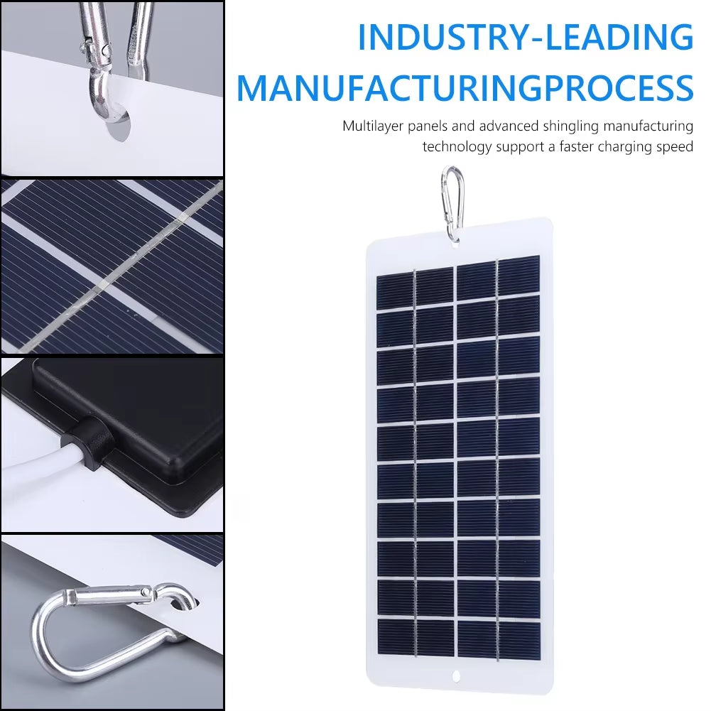 10W/2W Portable Solar Panel 5V Type C/USB Battery Charger Power Emergency Panel Mobilephone Power Bank for Camping Hiking Travel