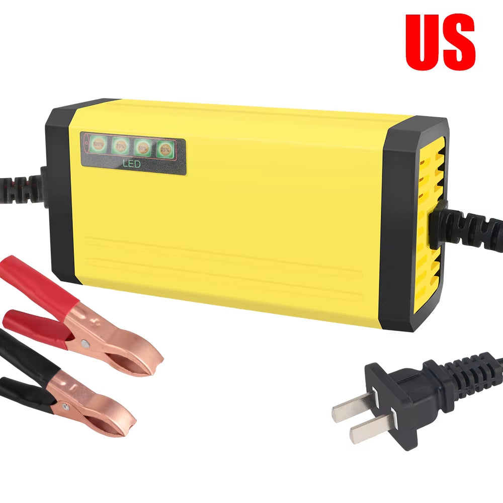 220V Power Puls Repair Charger Car Battery Charger 12V 2A LED Display Moto Truck Battery Charger Wet Dry Lead Acid Battery