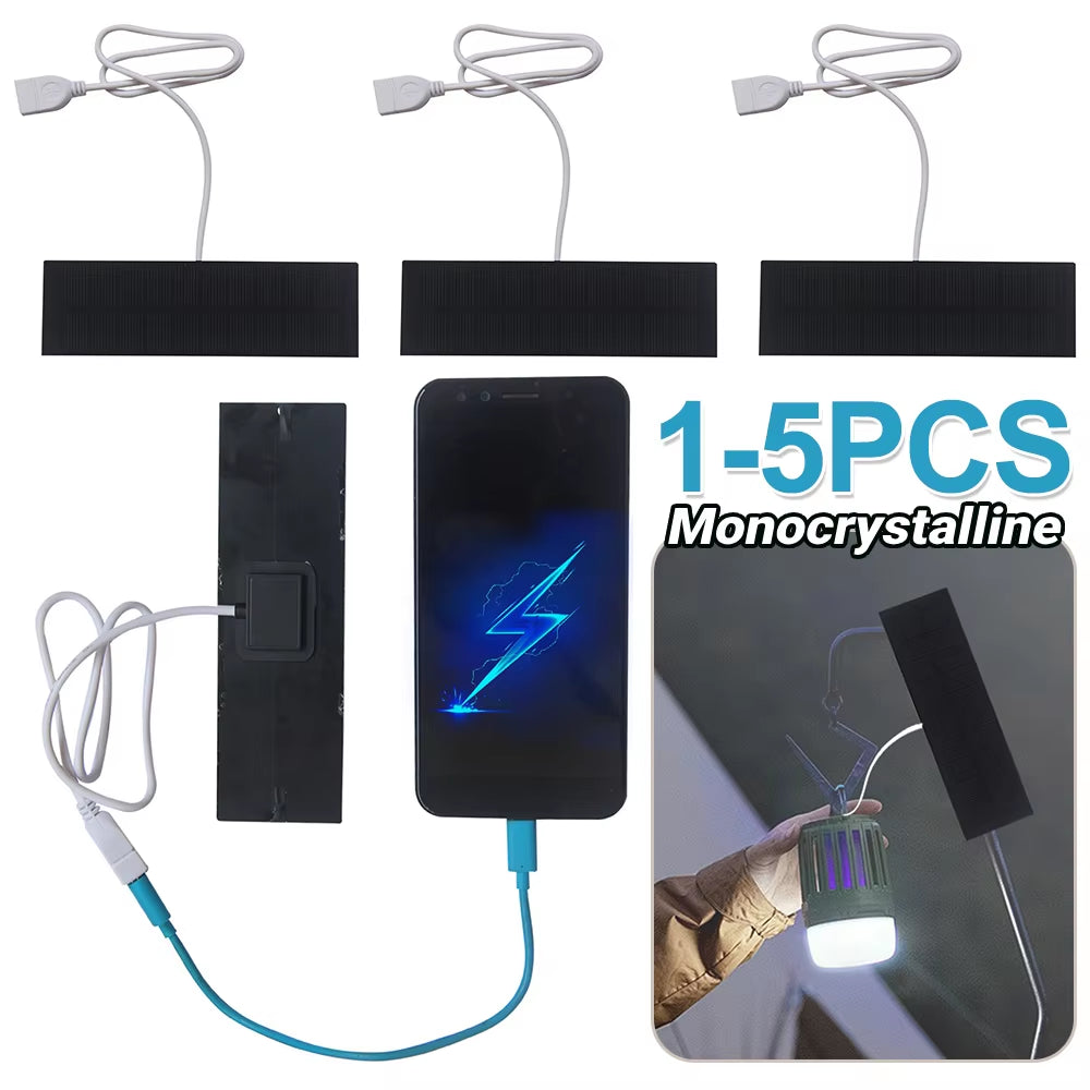 1-5PCS Mini Solar Panel Power Battery Cell Charger Outdoor DIY Power Solar System Board round Lamp Panel Charging
