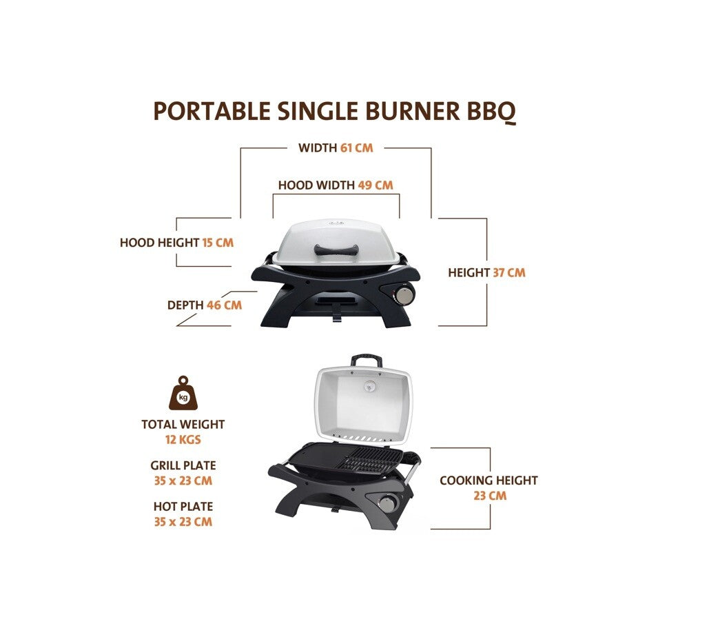 Jumbuck Single Burner Portable BBQ
