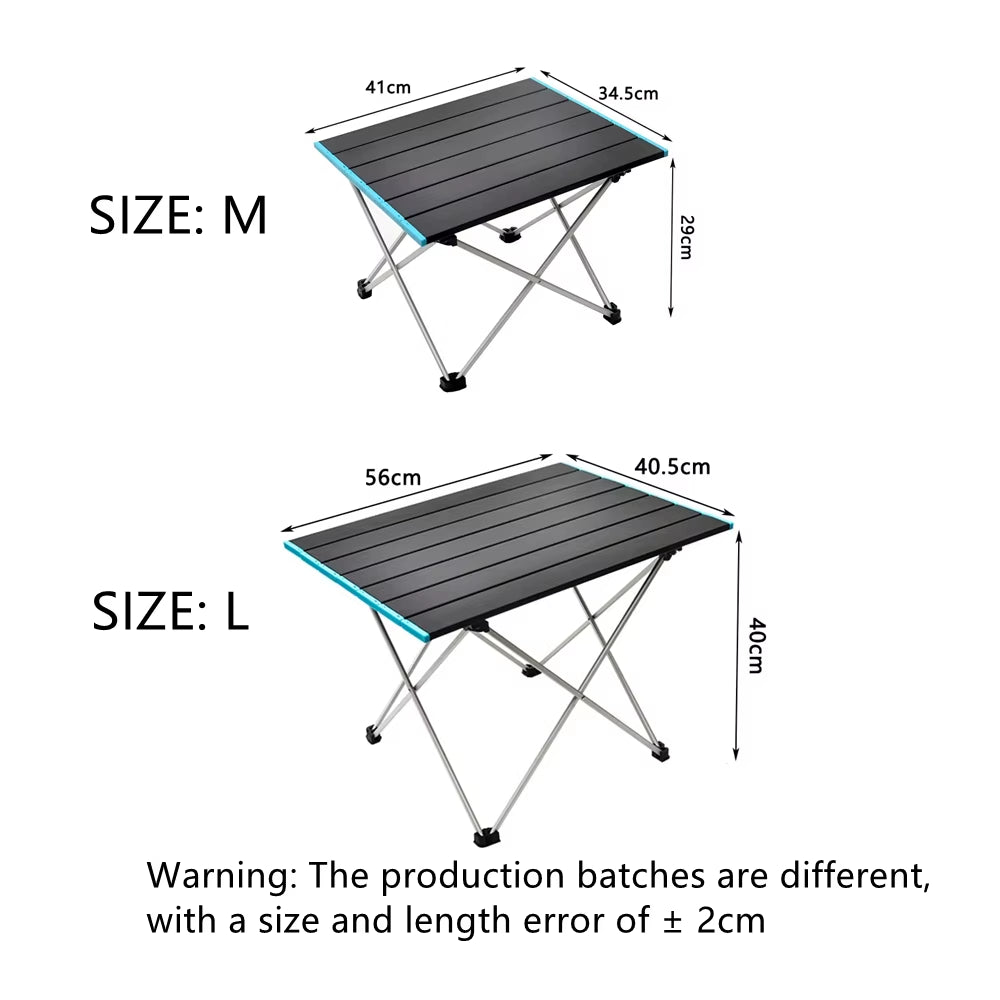 Ultralight Portable Folding Camping Table Foldable Outdoor Dinner Desk High Strength Aluminum Alloy for Garden Party Picnic BBQ