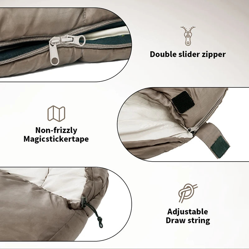 Sleeping Bag MJ300 -1℃ Lightweight MJ600 -12℃ Mummy Sleeping Bag Outdoor Camping Cotton Winter Warm Sleeping Bags