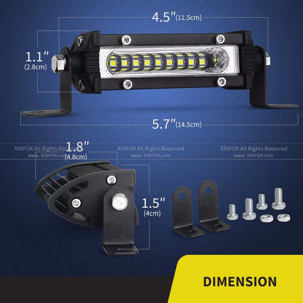 Auxiliary Spotlight Motorcycle Work Light Lights SMD for Jeep Truck Car SUV ATV Barra LED Headlights 4X4 off Road 12V 24V Barra