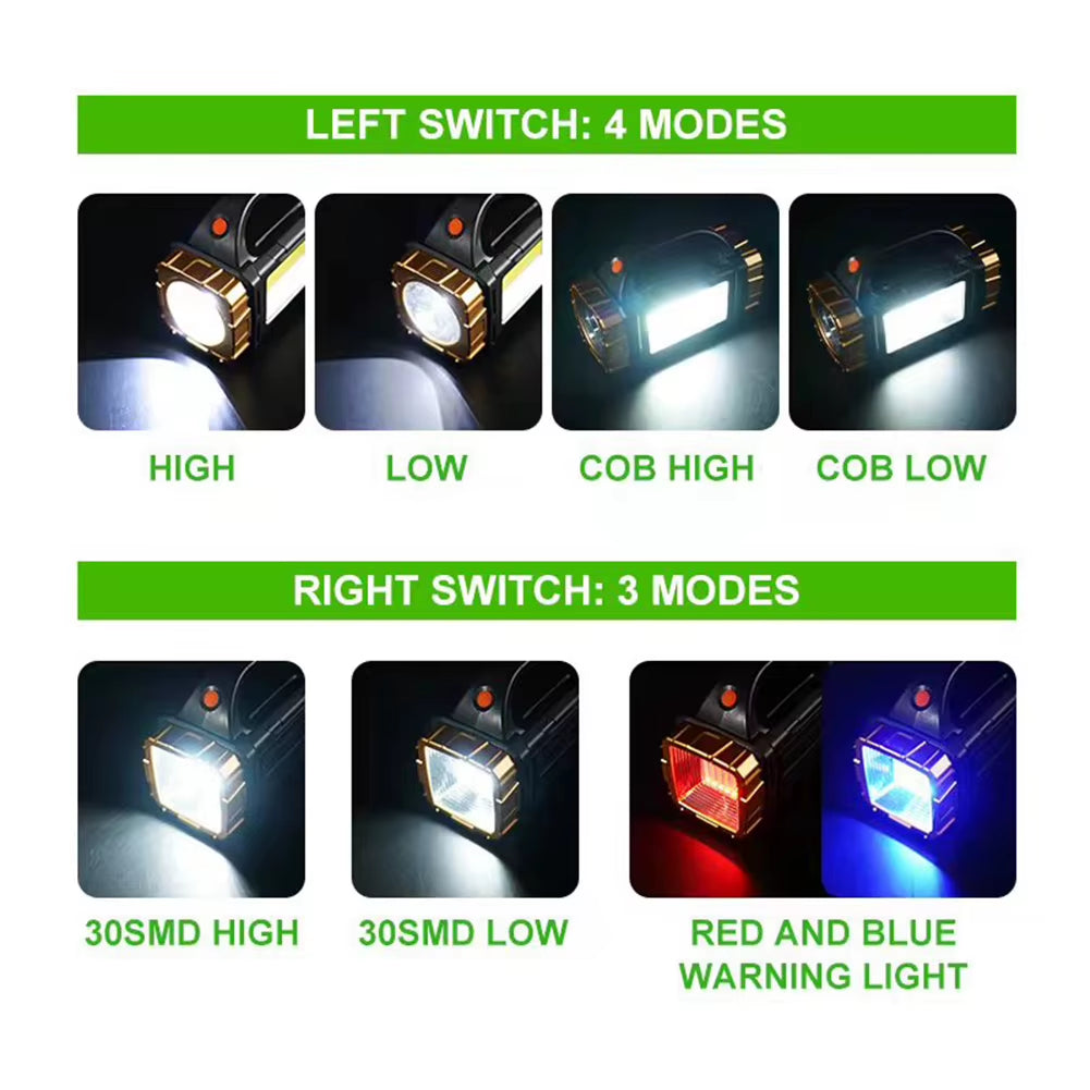 Camping Lantern USB Rechargeable IP44 Waterproof Camping Flashlight Power Bank Solar Powered Camping Torch for Outdoor Emergency
