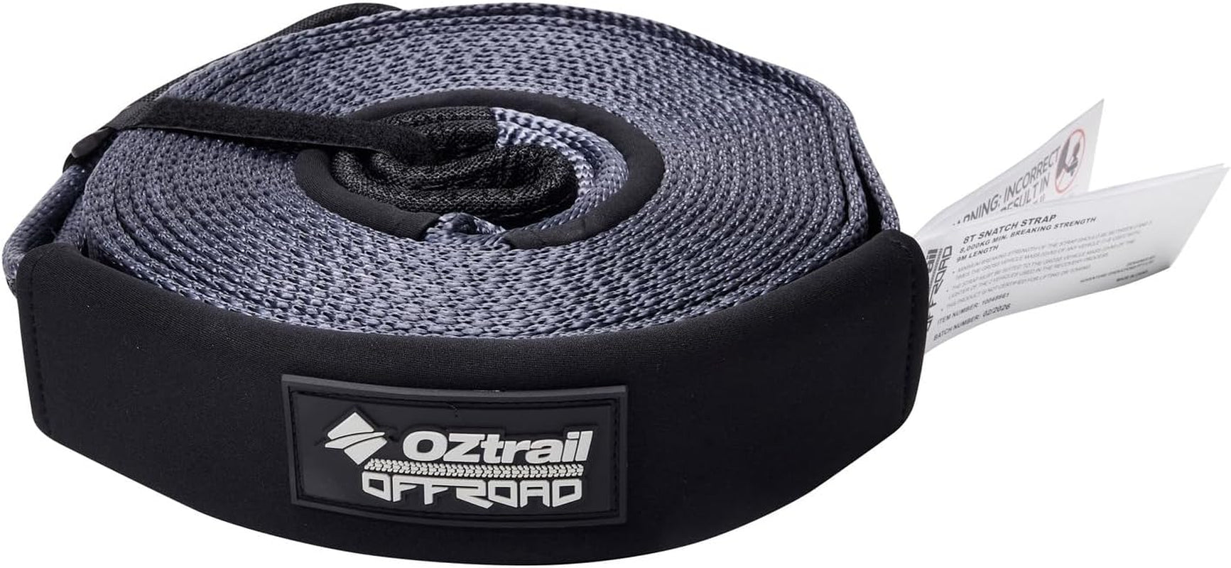 Offroad 8-Tonne Recovery Snatch Strap - 9M X 60Mm | 8T MBS, 20% Stretch, Reinforced End Loops, Neoprene Sleeves