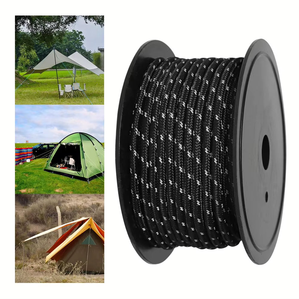 Reflective Paracord 30M Cord Strands 6Mm Tent Rope Camping Survival Accesorios Warning Parachute Line Hiking Canopy Lanyard